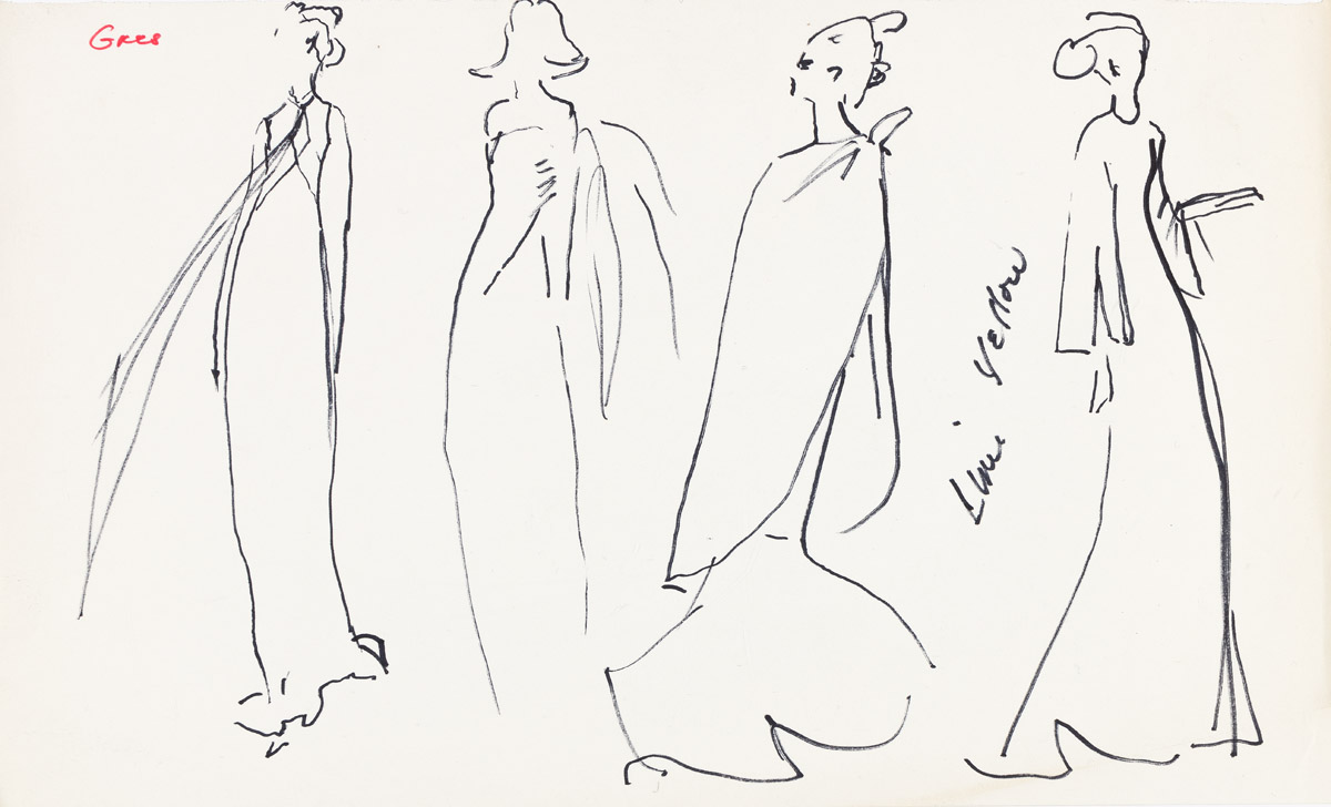 JOE EULA (1925-2004) Archive of over 100 loose fashion sketches and drawings laid into the artists own binder. [GAY ARTIST]